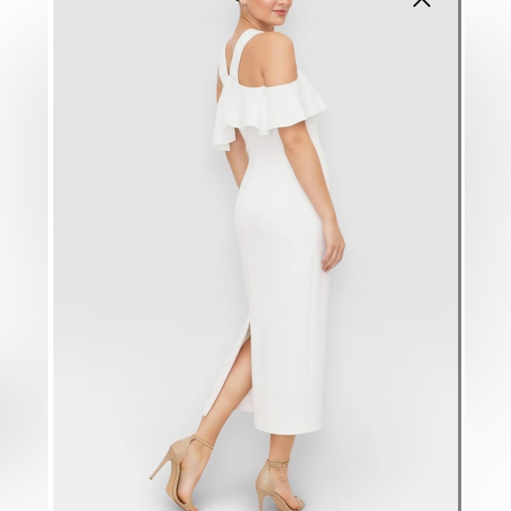 RACHEL Rachel Roy White Jolie Off The Shoulder Ruffle Midi